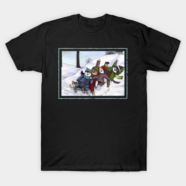 Downhill sled T-Shirt by HelenaCooper
